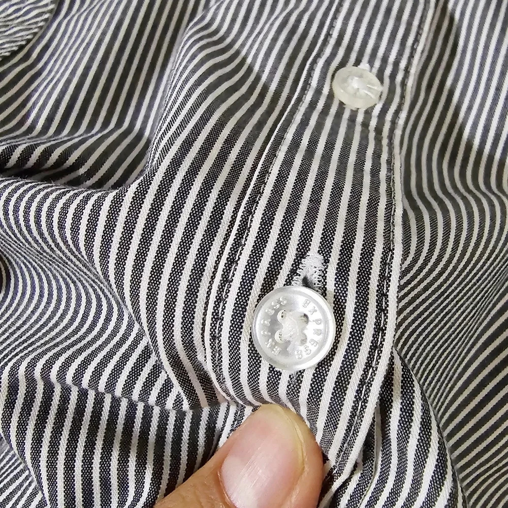 ✨️4/$20. Original Essential Shirt, Button Down Career Wear, Fitted Pin Stripe, M - Picture 12 of 15